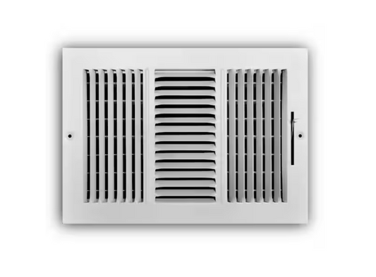 Everbilt 12 in. x 8 in. 3-Way Steel Wall/Ceiling Register in White