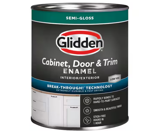 Glidden 1 qt. White Semi-Gloss Cabinet, Door and Trim Interior/Exterior Paint