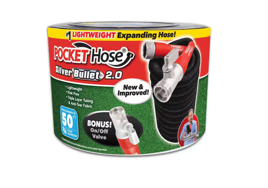 Pocket Hose 3/4 in. x 50 ft. Expandable Garden Hose with Turbo Shot Nozzle