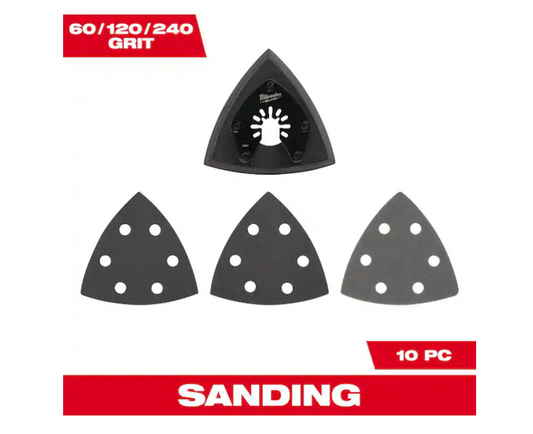 Milwaukee 3-1/2 in. Sandpaper Oscillating Sanding Accessories Kit (10-Piece)