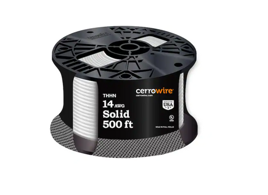 Cerrowire 500 ft. 14 Gauge White Solid Copper THHN Wire