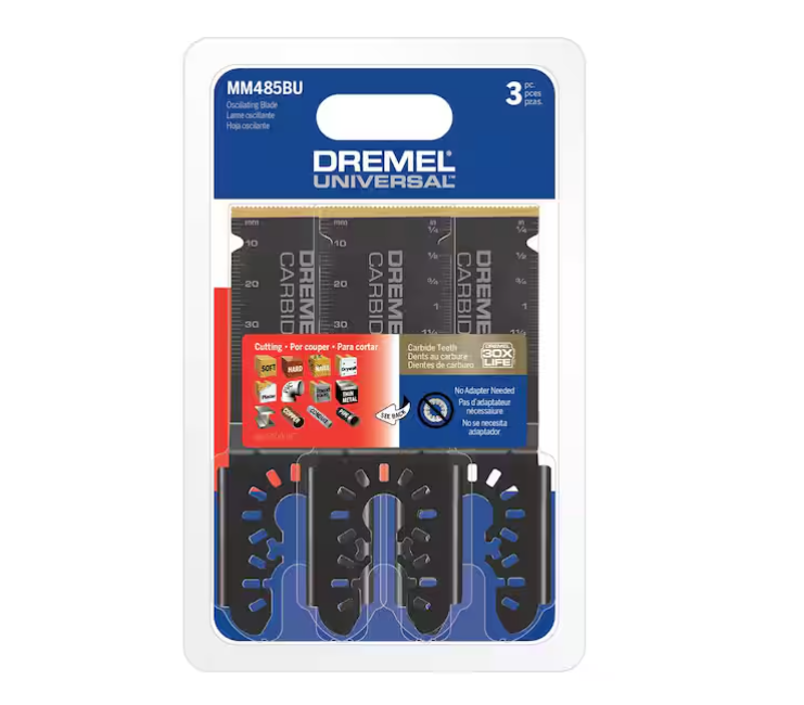Dremel Universal 1-1/4 in. Carbide Flush Cutting Oscillating Multi-Tool Blade (3-Piece)