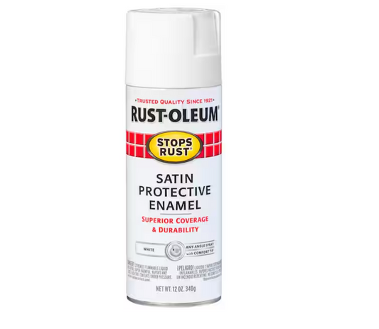 Rust-Oleum Stops Rust 12 oz. Protective Enamel Satin White Spray Paint