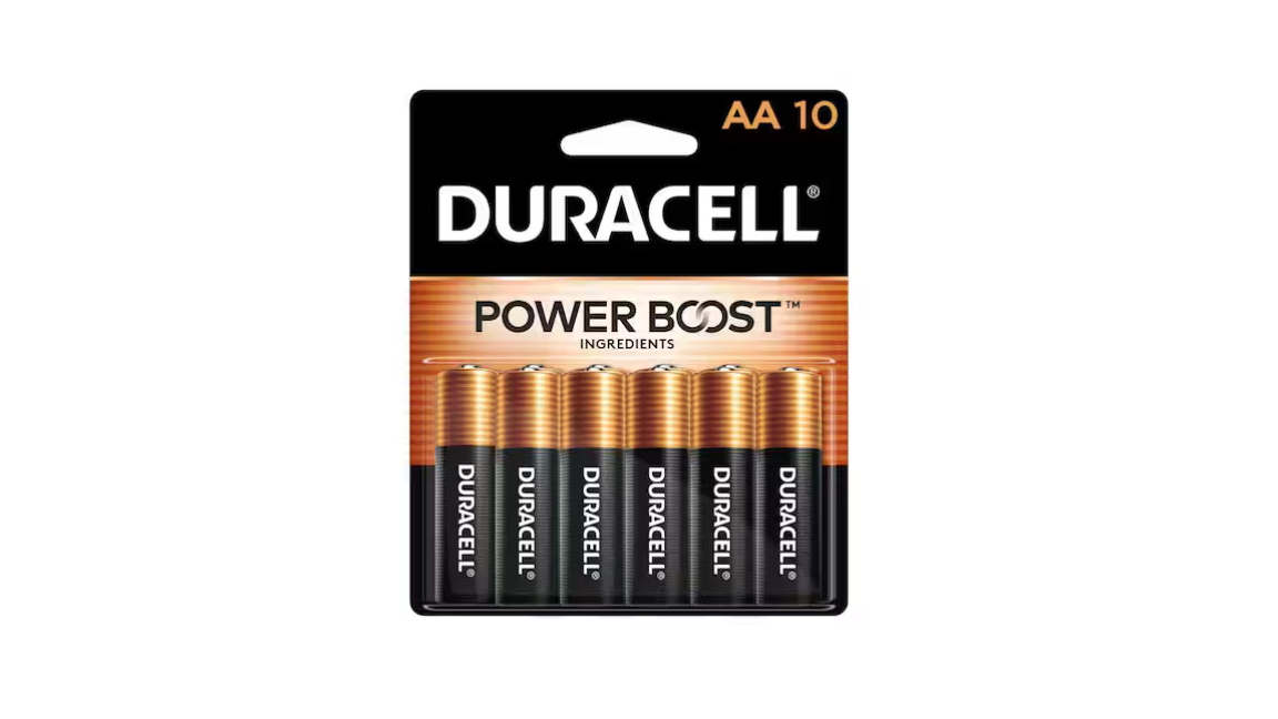 Duracell Coppertop Alkaline AA Batteries (10-Pack), Double A Batteries