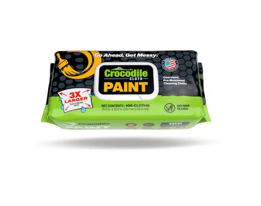 CROCODILE CLOTH Professional Paint Pre-Moistened Heavy-Duty Wet Cloths Cleaning Wipes (100 Per Pack)