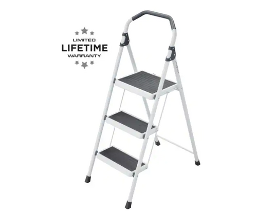 Gorilla Ladders 3-Step Steel Lightweight Step Stool Ladder 225 lbs. Load Capacity Type II Duty Rating (9ft. Reach Height)