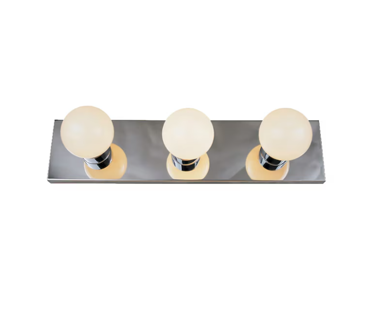 Project Source 2-in 3 Light Polished Chrome Traditional Bathroom Vanity light bar