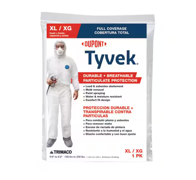 TRIMACO DuPont Tyvek XL Painters Coverall with Hood and Boots