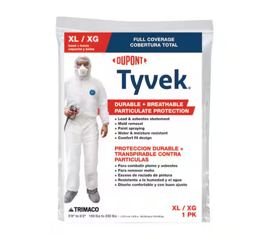 TRIMACO DuPont Tyvek XL Painters Coverall with Hood and Boots
