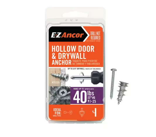 E-Z Ancor Stud Solver 40 lbs. Drywall and Stud Anchors (25-Pack)
