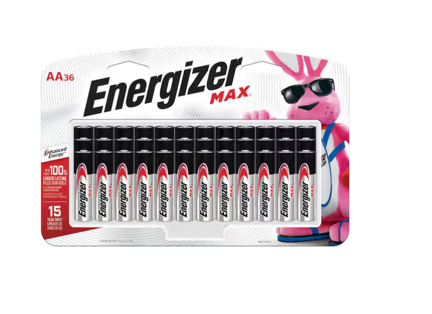 Energizer MAX AA Batteries (36-Pack), Double A Alkaline Batteries