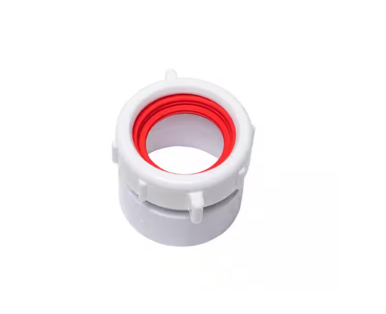 Oatey 1-1/2 in. White Plastic Threaded Sink Drain Pipe Adapter with Slip-Joint Nut and Washer