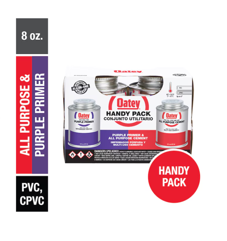 Oatey Handy Pack 8-fl oz Purple and Clear All-purpose cement and primer