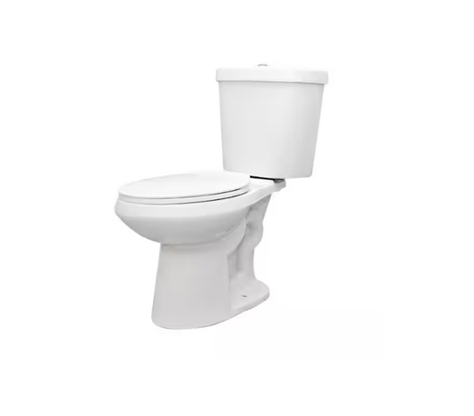 Glacier Bay Dual Flush Elongated Toilet in White