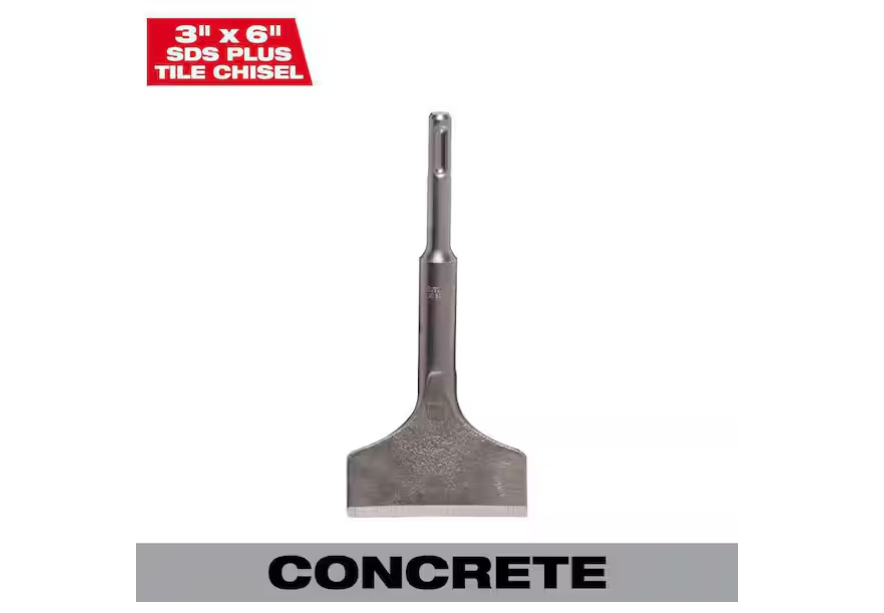 Milwaukee 3 in. x 6 in. SDS-PLUS Hammer Steel Tile Chisel