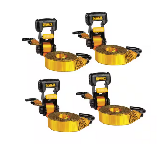 DEWALT 1.25 in. x 16 ft. Ratchet Tie-Down Straps 3000 lbs. Break Strength (4-Pack)