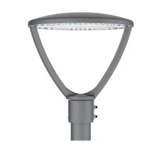 Orein Urban 15 in. Grey Die Cast Aluminum 120-Volt-277-Volt Outdoor 50,000hr LED up to 8700-Lumen Post Light