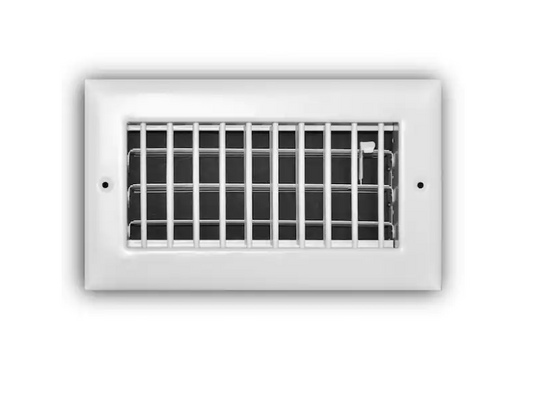 Everbilt 8 in. x 4 in. 1-Way Steel Adjustable Wall/Ceiling Register in White