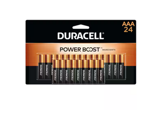 Duracell Coppertop Power Boost AAA Alkaline Batteries for Household Devices (24-Pack), Triple A Batteries