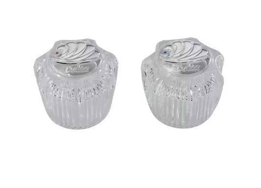 Delta Small Hot and Cold Acrylic Knob Handles for Faucets