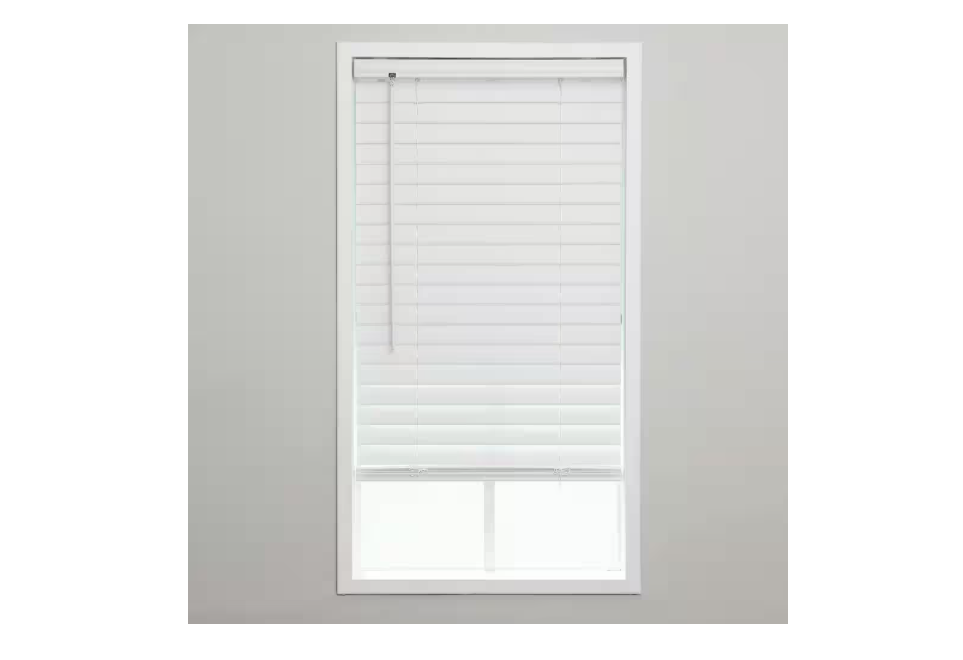 Eclipse White Cordless Room Darkening Venetian Vinyl Blinds with 2 in. Slats - 25 in. W x 48 in. L