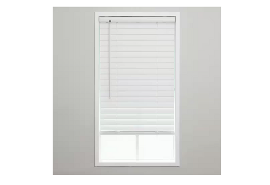 Eclipse White Cordless Room Darkening Venetian Vinyl Blinds with 2 in. Slats - 25 in. W x 48 in. L