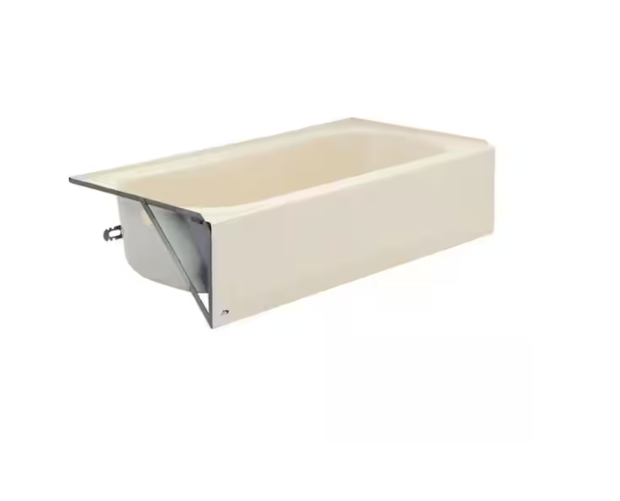 Bootz Industries Aloha 60 in. x 30 in. Alcove Soaking Bathtub with Left Drain in Bone