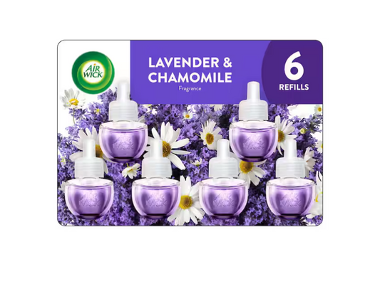 Air Wick 0.67 oz. Lavender and Chamomile Scented Oil Plug-In Automatic Air Freshener Refill (6-Refills)