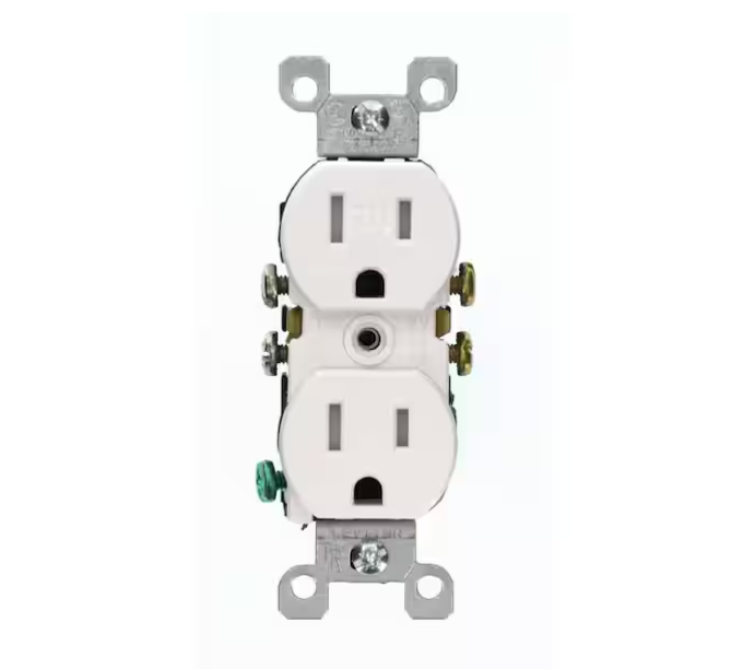 Leviton 15 Amp 125 V Tamper Resistant Duplex Outlet/Receptacle, White (1-Pack) T5320-W