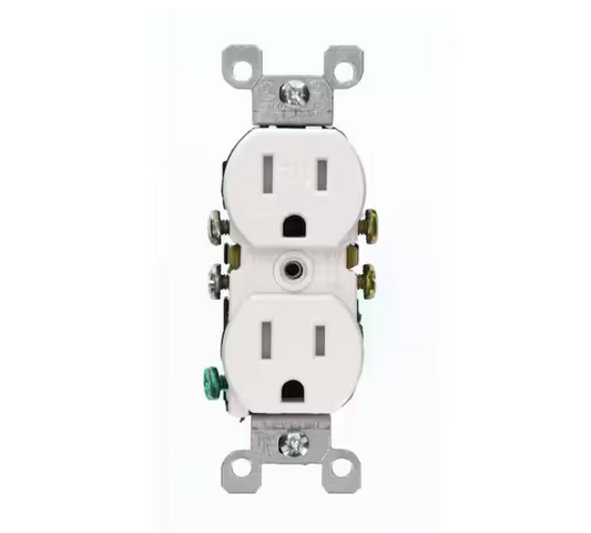 Leviton 15 Amp 125 V Tamper Resistant Duplex Outlet/Receptacle, White (1-Pack) T5320-W