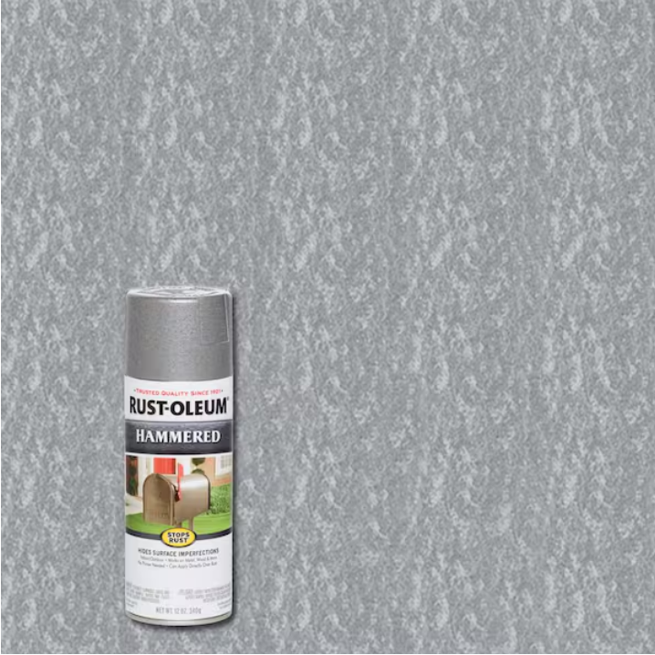 Rust-Oleum Stops Rust 12 oz. Hammered Silver Protective Spray Paint
