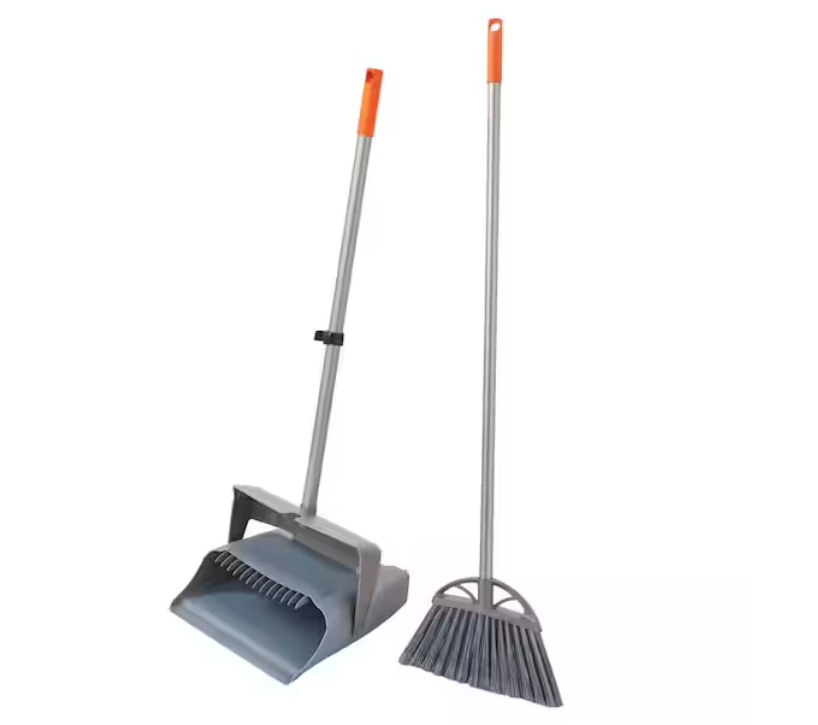 HDX 12 in. Lobby Broom and Dustpan Set