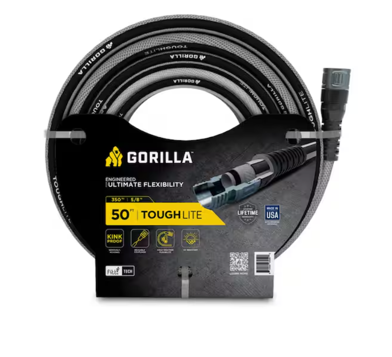 Gorilla ToughLite 5/8 in. x 50 ft. Heavy Duty Garden Hose
