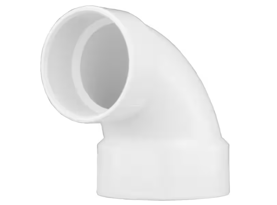 Charlotte Pipe 3 in. x 4 in. DWV PVC Closet Bend Reducing Hub x Hub Elbow Fitting