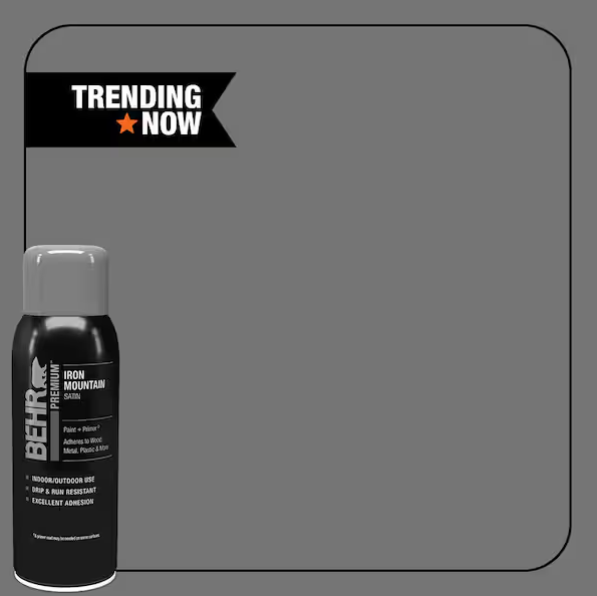 BEHR PREMIUM 12 oz. #N520-5 Iron Mountain Satin Interior/Exterior Spray Paint and Primer