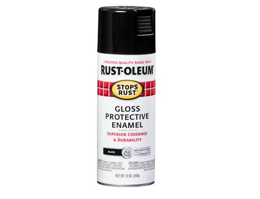 Rust-Oleum Stops Rust 12 oz. Protective Enamel Gloss Black Spray Paint