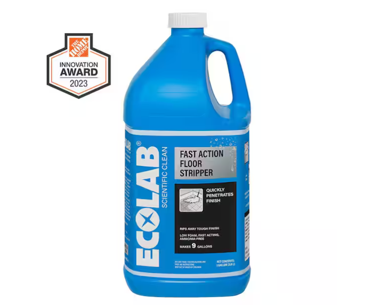 ECOLAB 1 Gal. Fast Action Floor Stripper Concentrate; Removes Heavy Build Up on Vinyl, Epoxy and Concrete Flooring