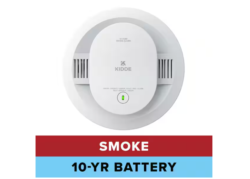Kidde 10-Year Battery Powered Smoke Detector with Photoelectric Sensor, 20SD10