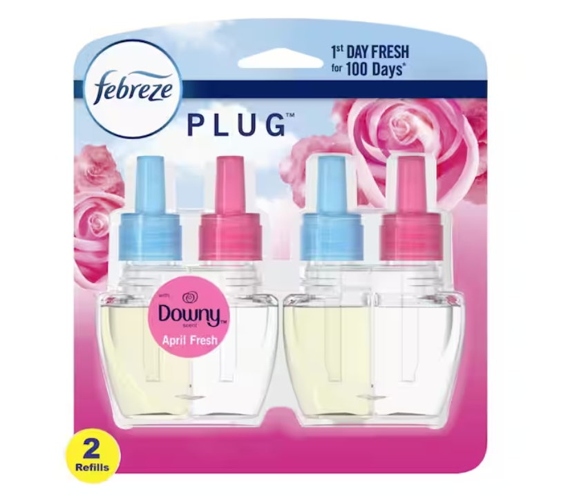 Febreze 0.87 oz. Downy April Fresh Scented Oil Plug-In Automatic Air Freshener Refill (2-Count)