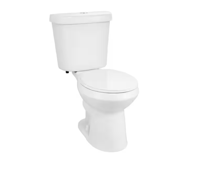 Glacier Bay 12 in. Rough in 2-Piece 1.0 GPF/1.28 GPF Dual Flush Round Toilet in White, Seat Included
