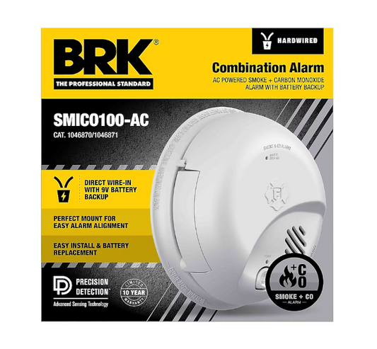 First Alert BRK Hardwired (with Battery Backup) Ionization Interconnected Combination Smoke and Carbon Monoxide Detector