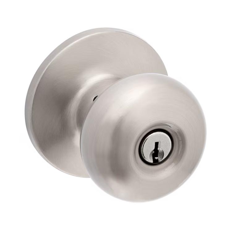 RELIABILT Baron Satin Nickel Exterior Keyed Entry Door Knob