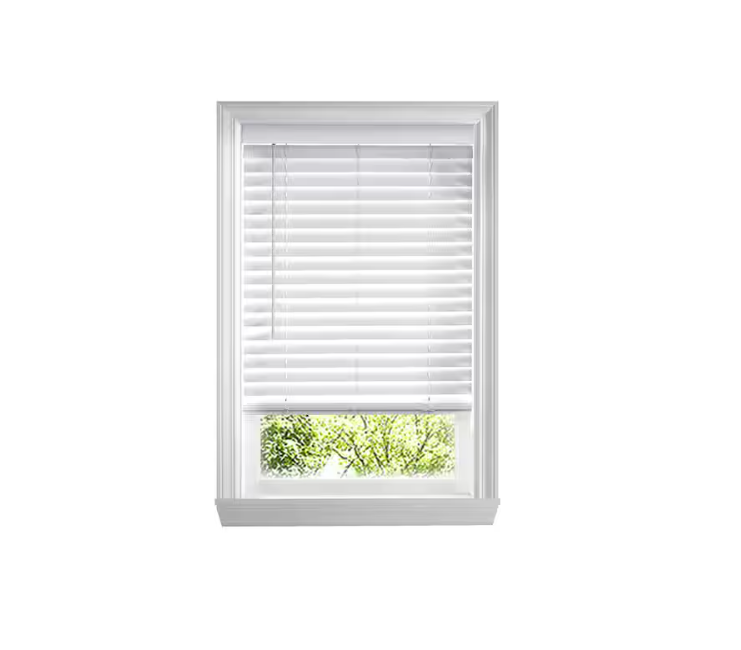 Home Decorators Collection White Cordless Faux Wood Blinds for Windows with 2 in. Slats - 51.5 in. W x 36 in. L (Actual Size 51 in. W x 36 in. L)