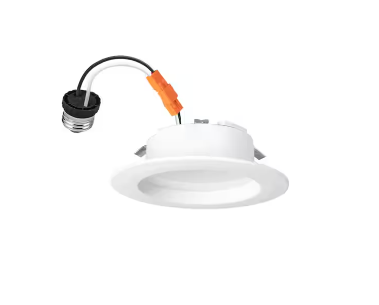 Commercial Electric 4 in. Integrated LED Recessed Retrofit Light Trim with Selectable Color Temperature, (1-Pack)
