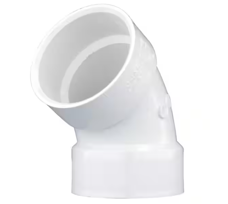 Charlotte Pipe 3 in. PVC DWV 60Â° Hub x Hub Elbow