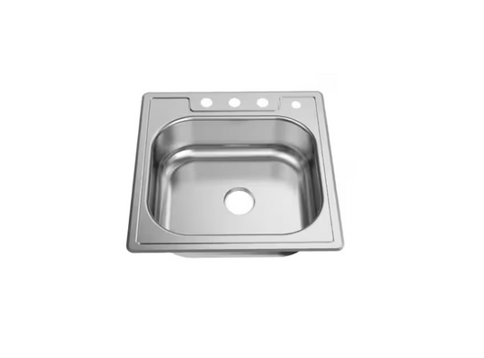 Glacier Bay 25 in. Drop in Single Bowl 20-Gauge Stainless Steel Kitchen Sink