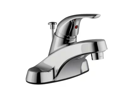 Glacier Bay Aragon 4 in. Centerset Single-Handle Low-Arc Bathroom Faucet in Polished Chrome
