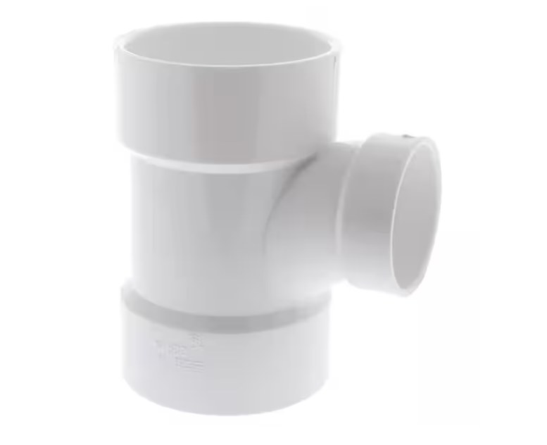 NIBCO 3 in. x 3 in. x 2 in. PVC DWV All Hub Sanitary Tee Fitting
