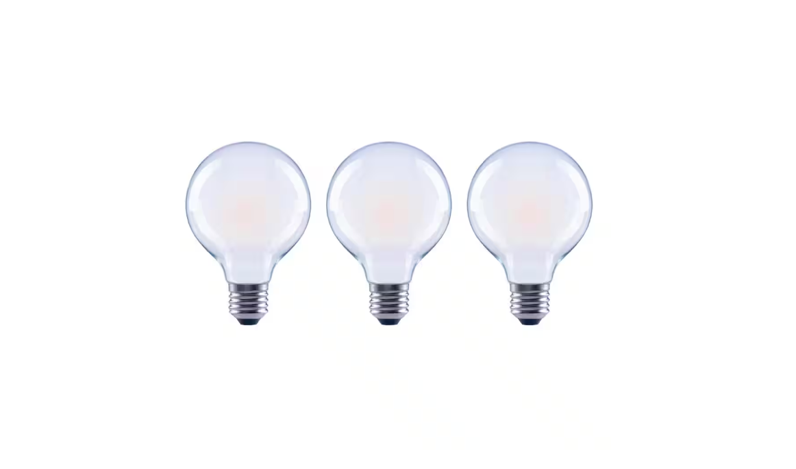 EcoSmart 60-Watt Equivalent G25 Globe Dimmable ENERGY STAR Frosted Glass Filament LED Vintage Edison Light Bulb Daylight (3-Pack)