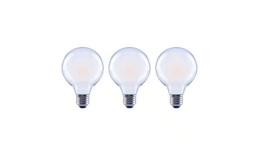 EcoSmart 60-Watt Equivalent G25 Globe Dimmable ENERGY STAR Frosted Glass Filament LED Vintage Edison Light Bulb Daylight (3-Pack)